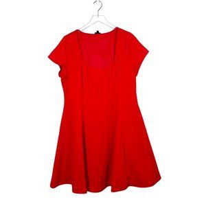 Torrid | Mini Textured Knit Skater Dress in Red